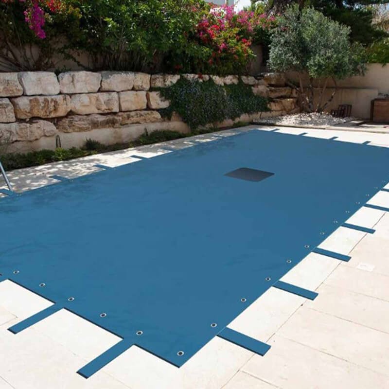 Bâche d'hivernage pour piscine ronde GRE - Ø 550 - 100g/m² - Bleu - Empêche  les impuretés et la photosynthèse