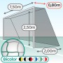 Paire de filets pour but de compétition trapézoïdal de foot à 11 (Séniors)  - Mailles 120 mm - ∅ 4 mm - bi-couleur