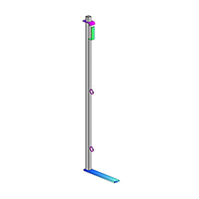 Potelet pour filet garde-corps et périphérique normé NF P93-355