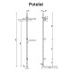 Potelet pour filet garde-corps et périphérique normé NF P93-355