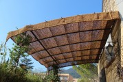 Ombrière pour pergola en fibre de coco tissage simple - Résistante à la pluie - Faible prise au vent - 1200 g/m²